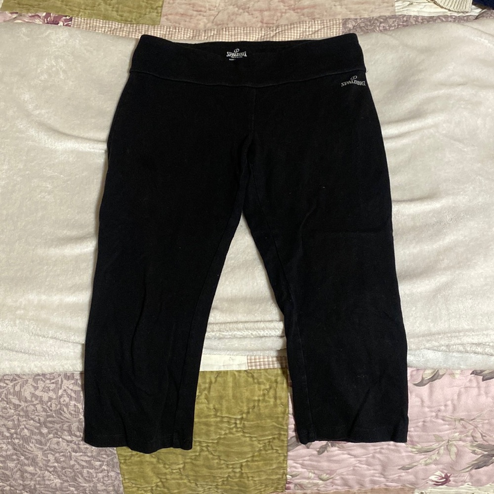 Solid Black Capris Leggings